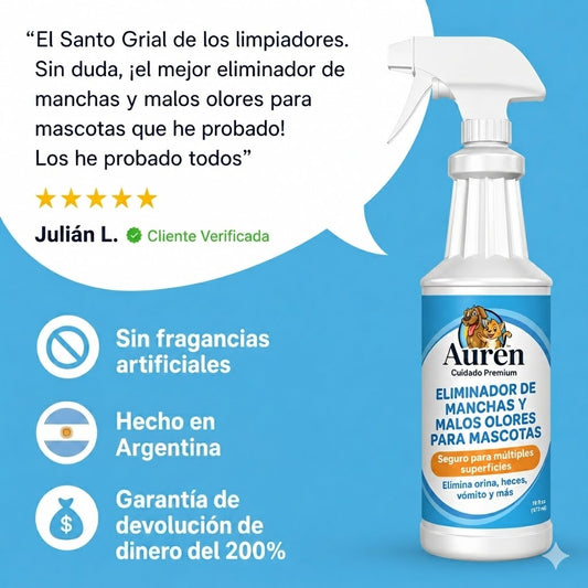 Auren | Eliminador de manchas y olores fuertes para mascotas.Garantia 60 Dias